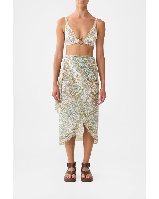 CAMILLA EYELET WRAP MAXI SARONG WITH TIE WAIST - OTTOMAN DYNASTY