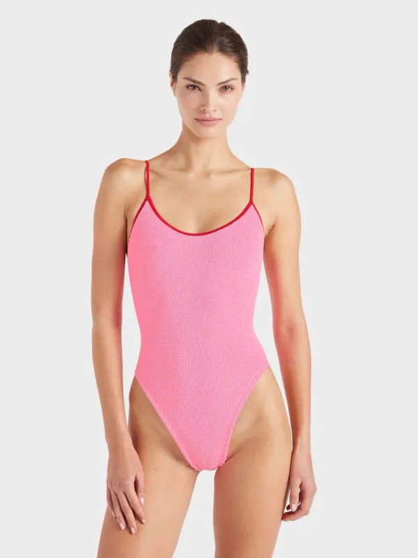 HUNZA G PAMELA ONCE PIECE BUBBLEGUM/ RED