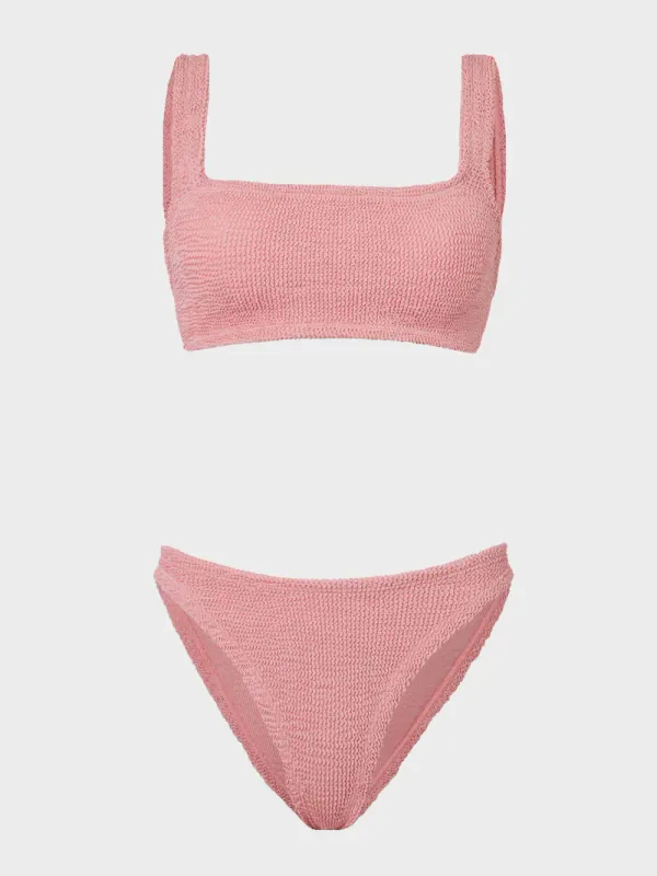HUNZA G XANDRA BIKINI 2PCE SKY DUSTY PINK