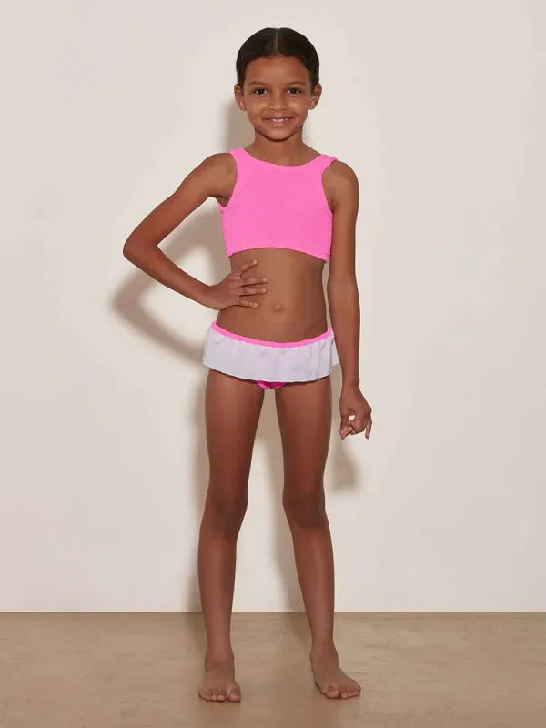 HUNZA G KIDS OLIVE BIKINI BUBBLEGUM 3-6 YEARS