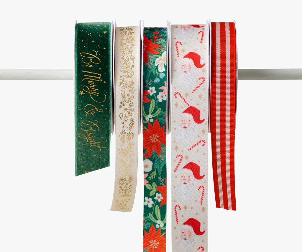 Riffle Paper Be Merry &amp; Bright Ribbon Set of 5