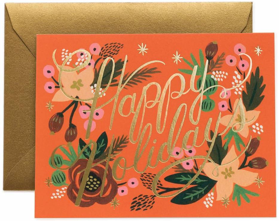Riffle Paper Poinsettia Holiday Card