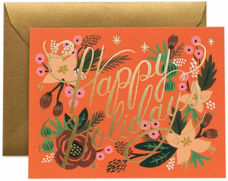 Riffle Paper Poinsettia Holiday Card