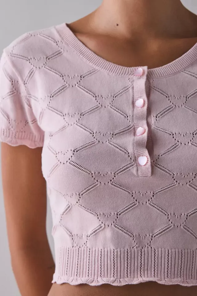 LOVE SHACK FANCY LILIFRED TOP VELOUR PINK