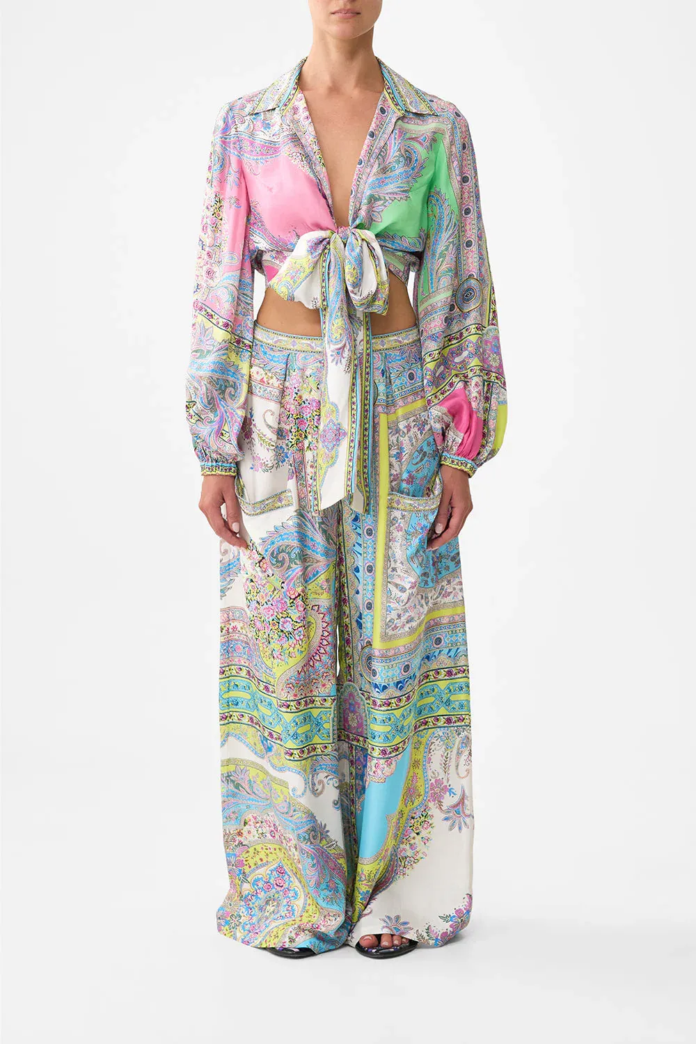 CAMILLA CROPPED WRAP SHIRT - MAGIC CARPET RIDE