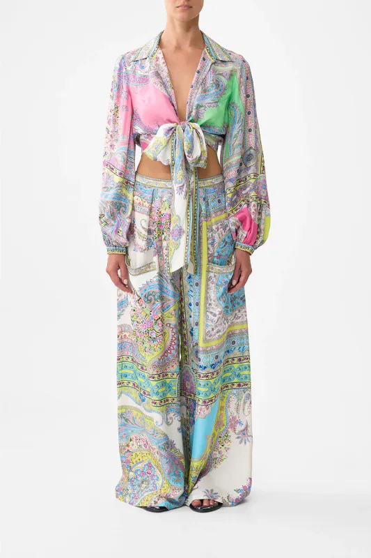 CAMILLA CROPPED WRAP SHIRT - MAGIC CARPET RIDE