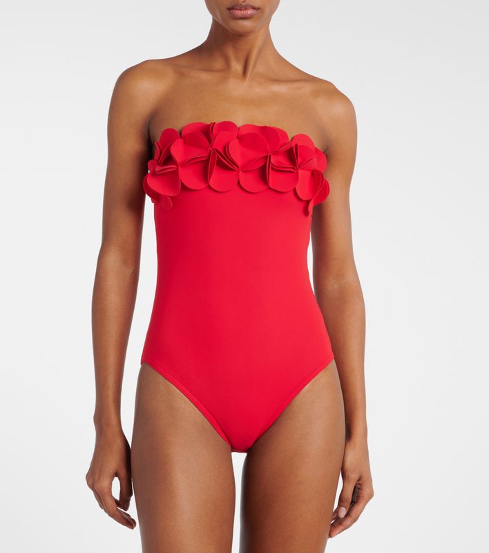 KARLA COLLETTO Tess Bandeau with Shelf Bra Cherry Red