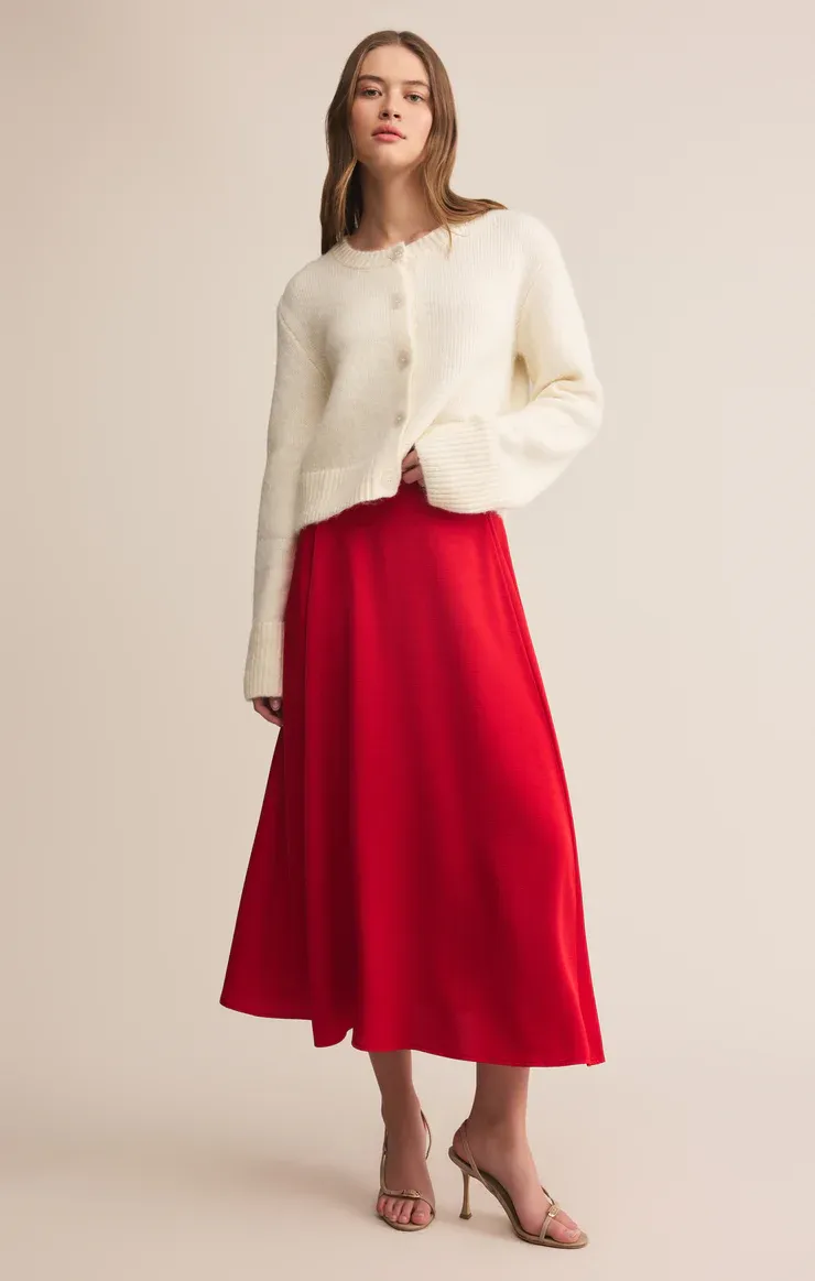 Z Supply Northpointe Midi Skirt Festive Red