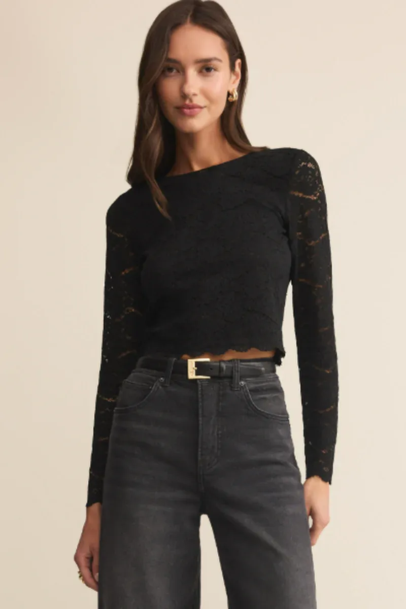 Z Supply Aurora Lace Top Black