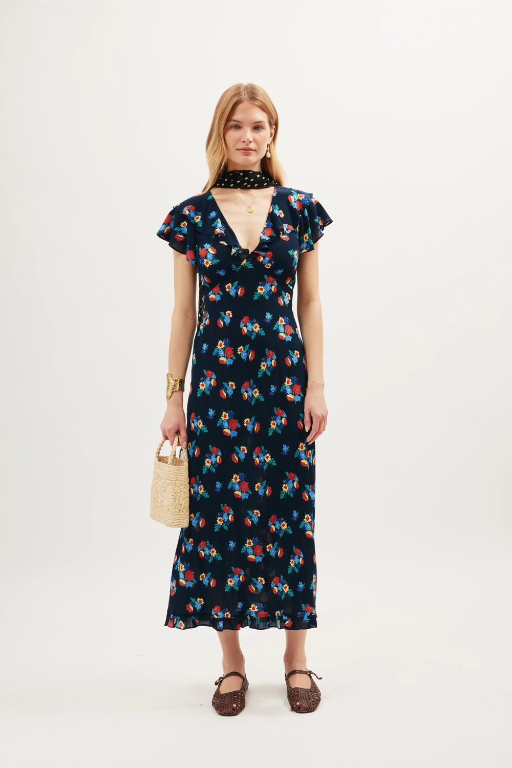 Rixo Bethea Dress Eden Floral Navy