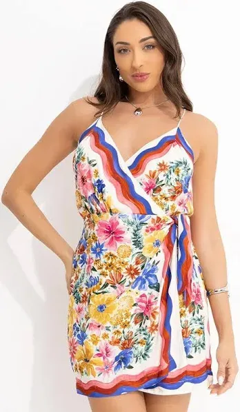 FARM RIO FLORALINE MINI DRESS