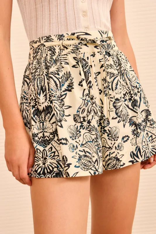 Ulla Johnson Rowan Belted Short NOIR FLORA
