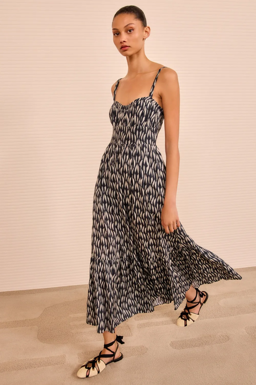 Ulla Johnson Nadine Cami Midi Dress GRAPHITE