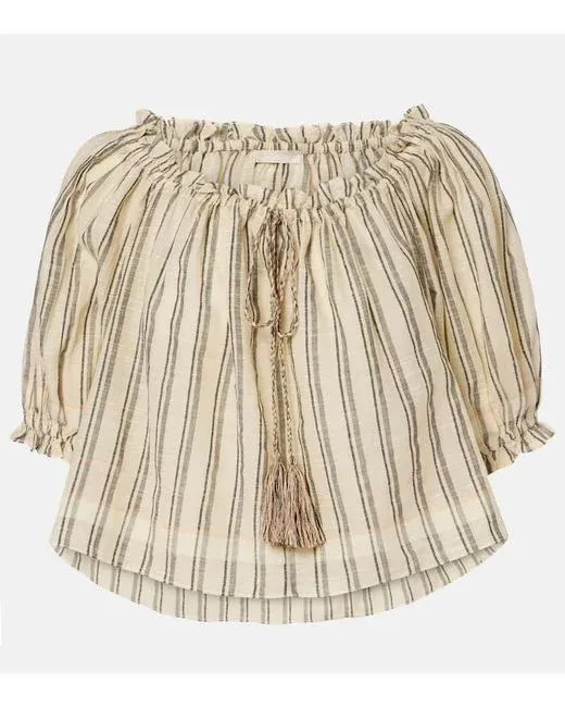 Ulla Johnson Paros Striped Top Coverup COWRIE STRIPE