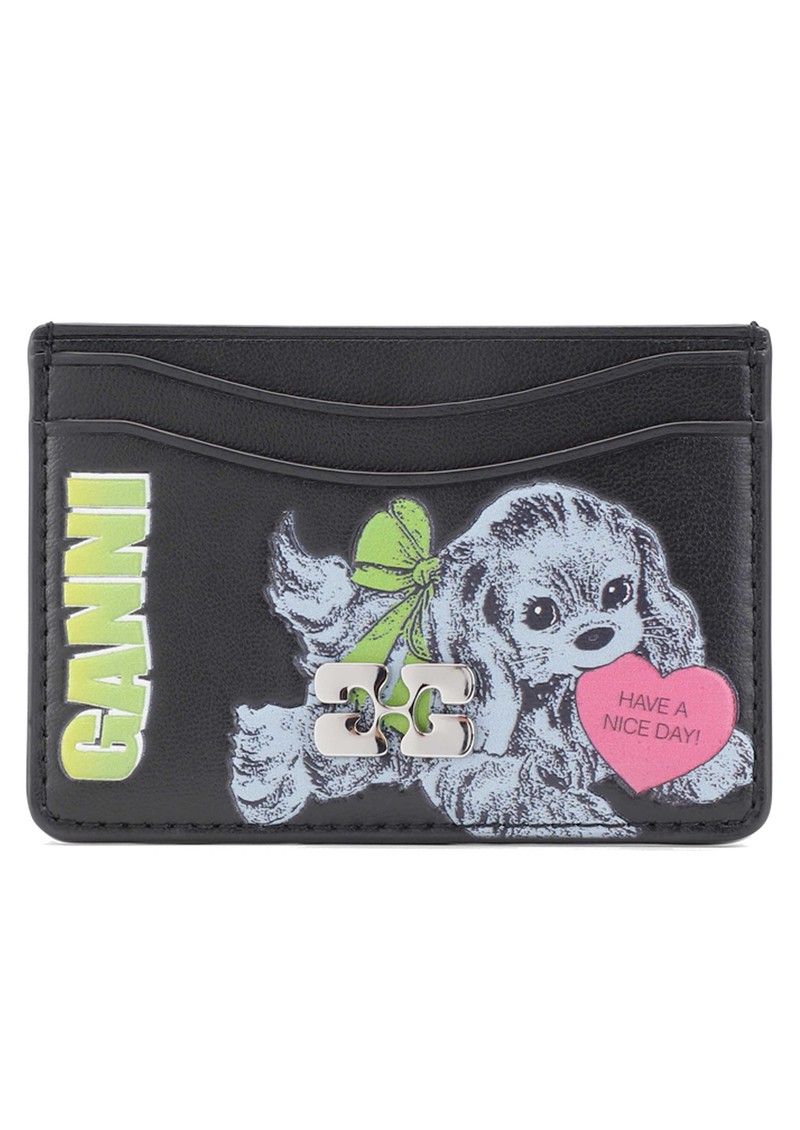 GANNI CARD HOLDER BLUE DOG BLACK