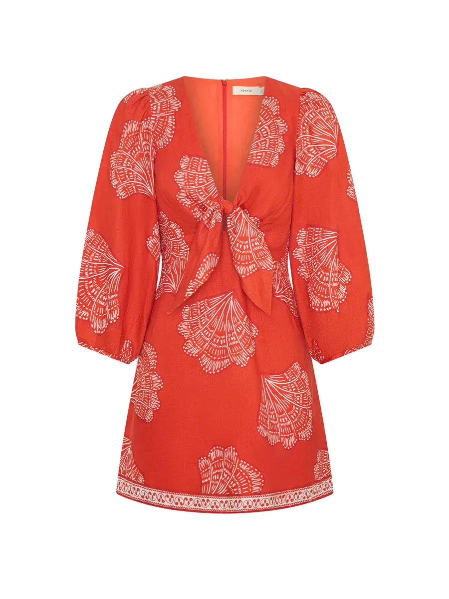 Kivari Indira Tie Front Mini Dress