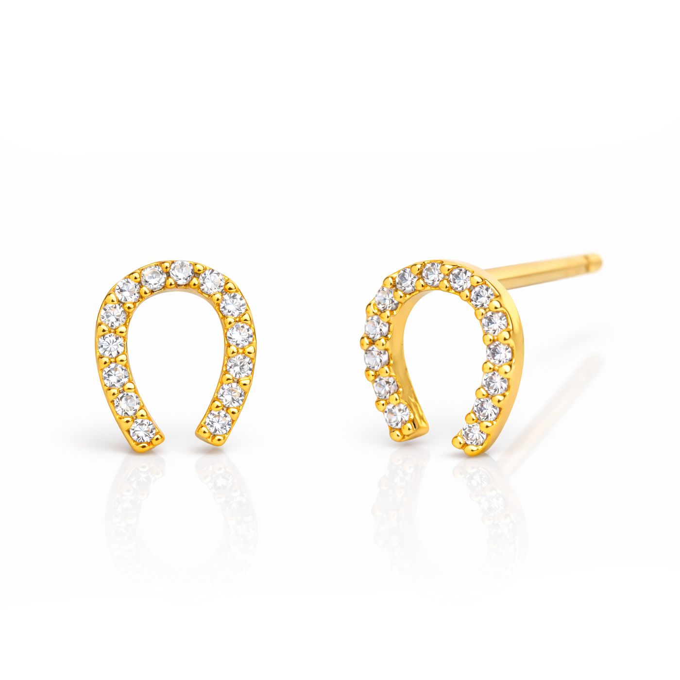 Tai gold horseshoe Stud Earrings
