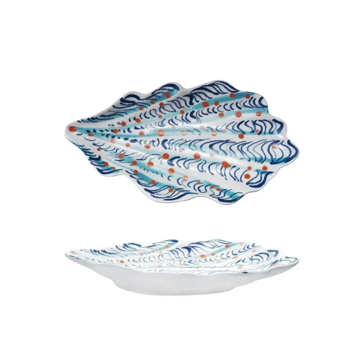 Hazel Mazel Ceramic Shell Shaped Wall Décor Red &amp; Blue