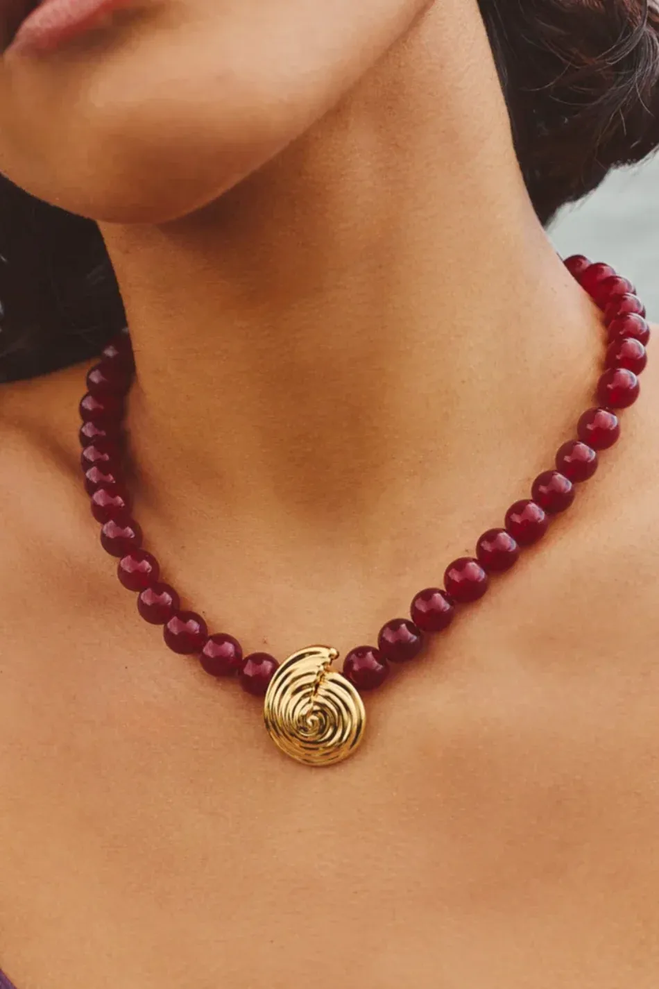 MISSOMA SPIRAL GEMSTONE BEADED PENDANT NECKLACE