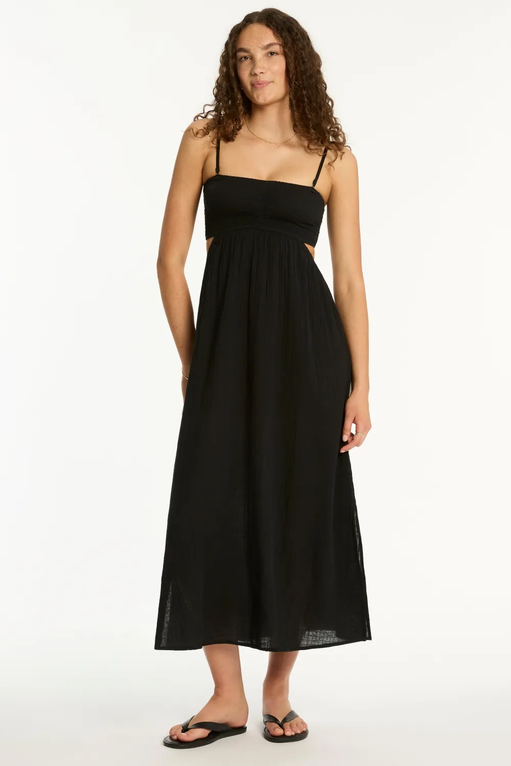 SEA LEVEL SUNSET CUTAWAY BANDEAU DRESS - BLACK