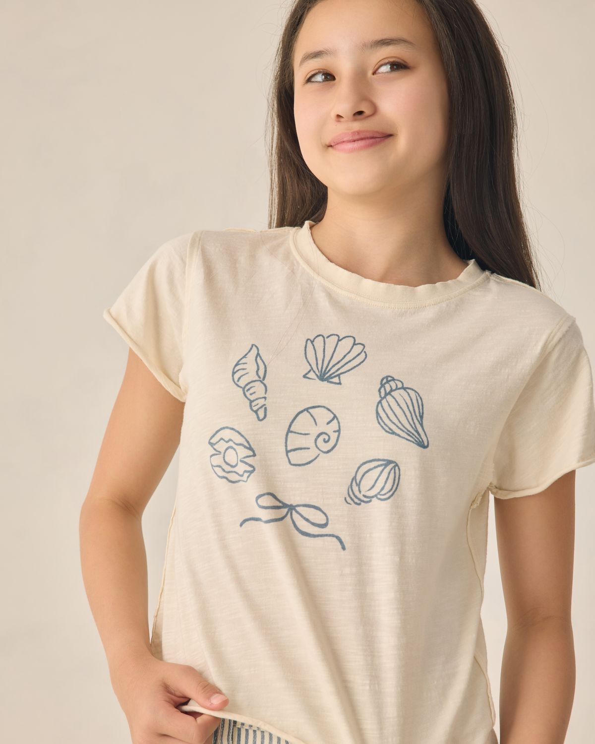 RYLEE &amp; CRU TEEN VINTAGE TEE SEASHELLS