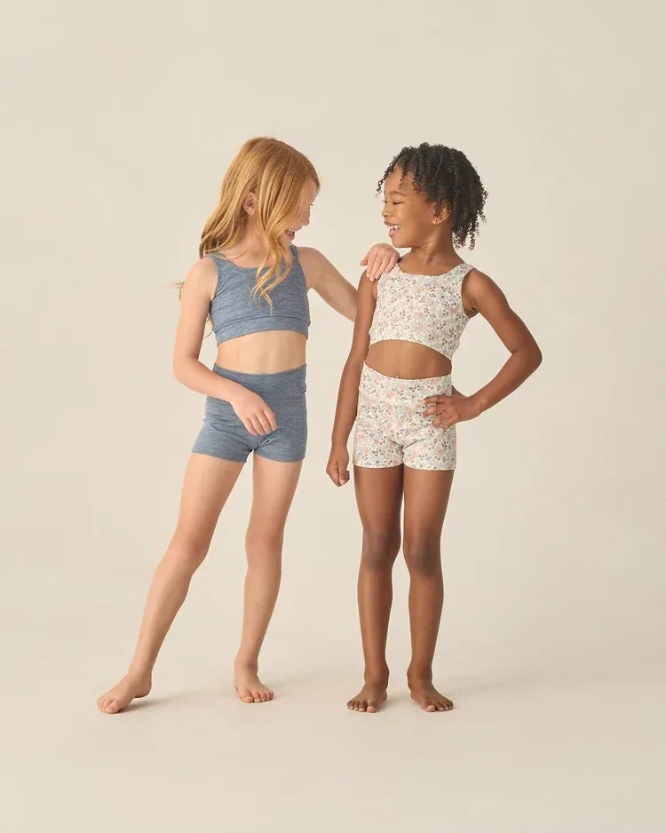 RYLEE &amp; CRU SWIFT SPORTS BRA HEATHERED MARINE