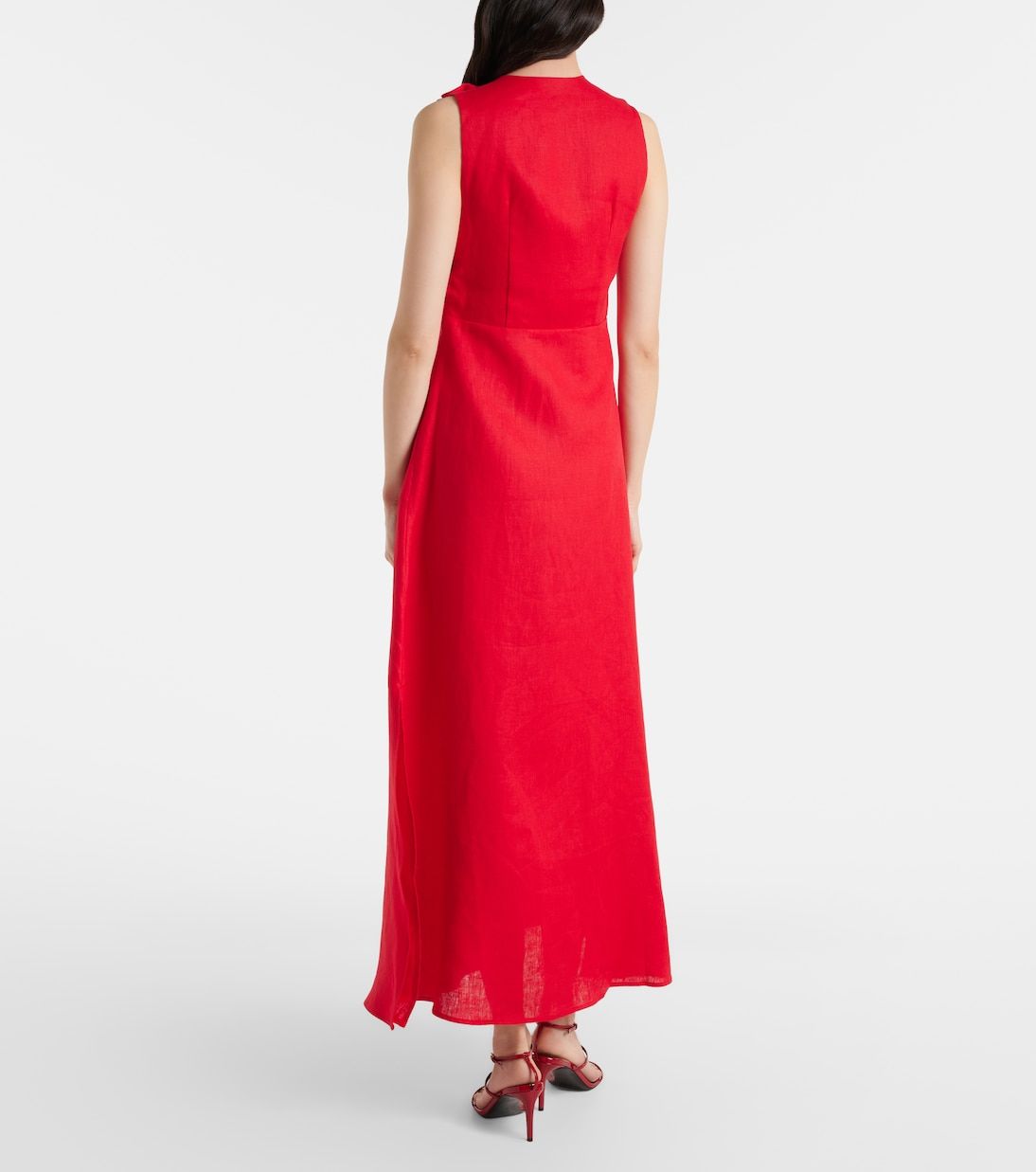 open lace back dress Farm Rio Burgundy Cut-Out Flowers Sleeveless Midi Dress, Burgundy / Xs main image 1