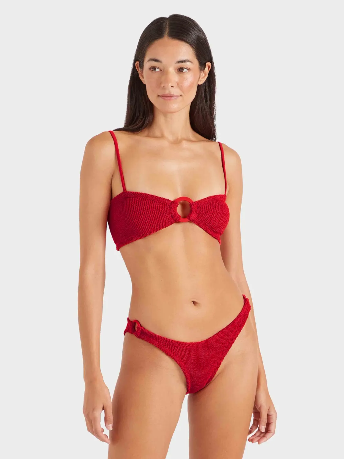 HUNZA G MISTY BIKINI COVERED HOOP RED