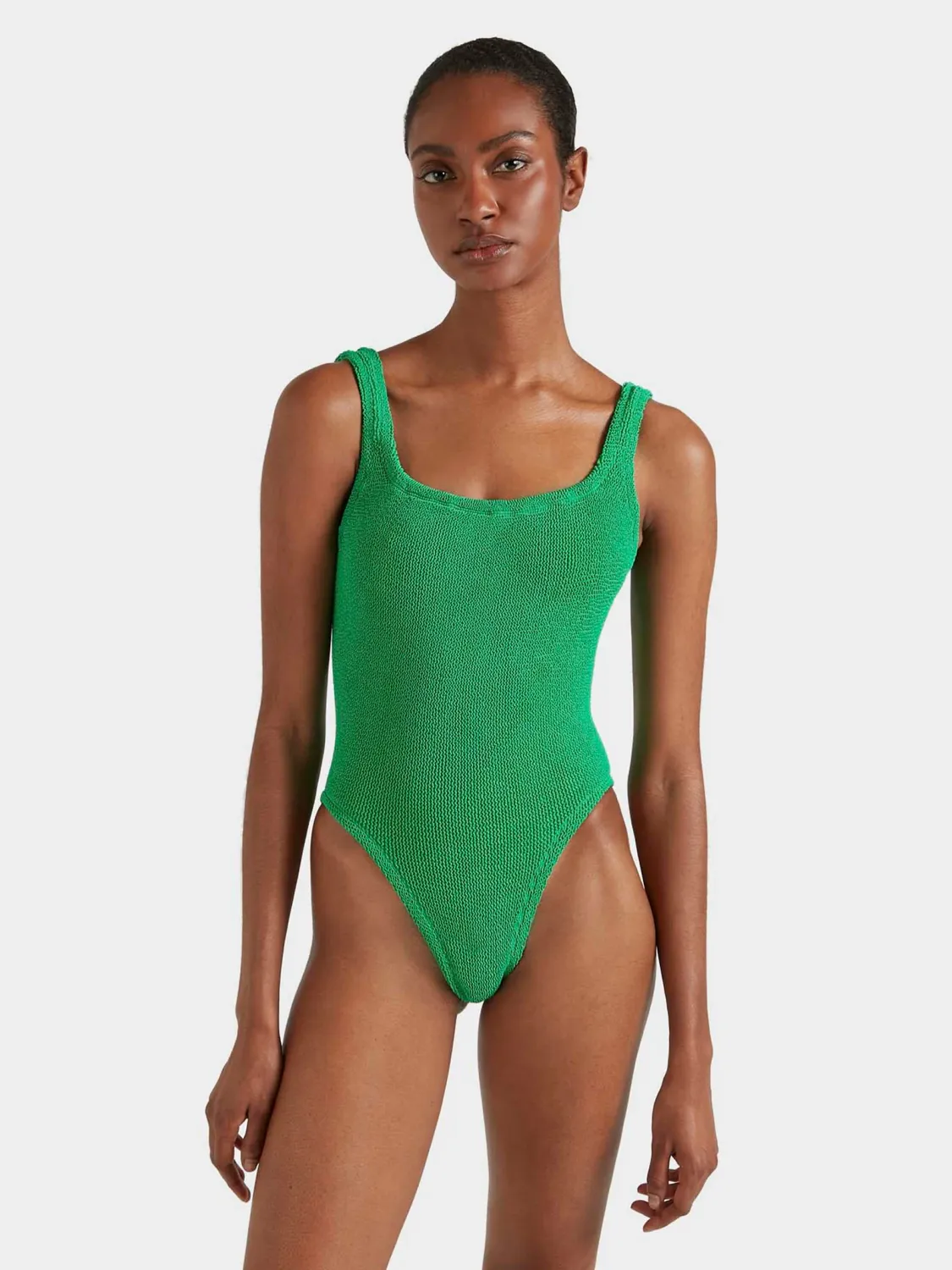 HUNZA G SQUARE NECK ONE PIECE  SWIM EMERALD