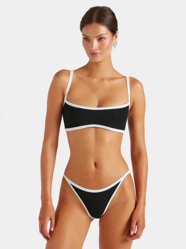 HUNZA G TYLER BIKINI - BLACK/WHITE