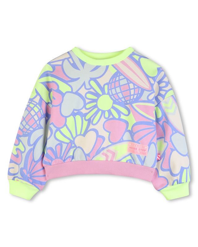 BILLIE BLUSH ALLOVER SURF PRINT CREWNECK SWEATSHIRT