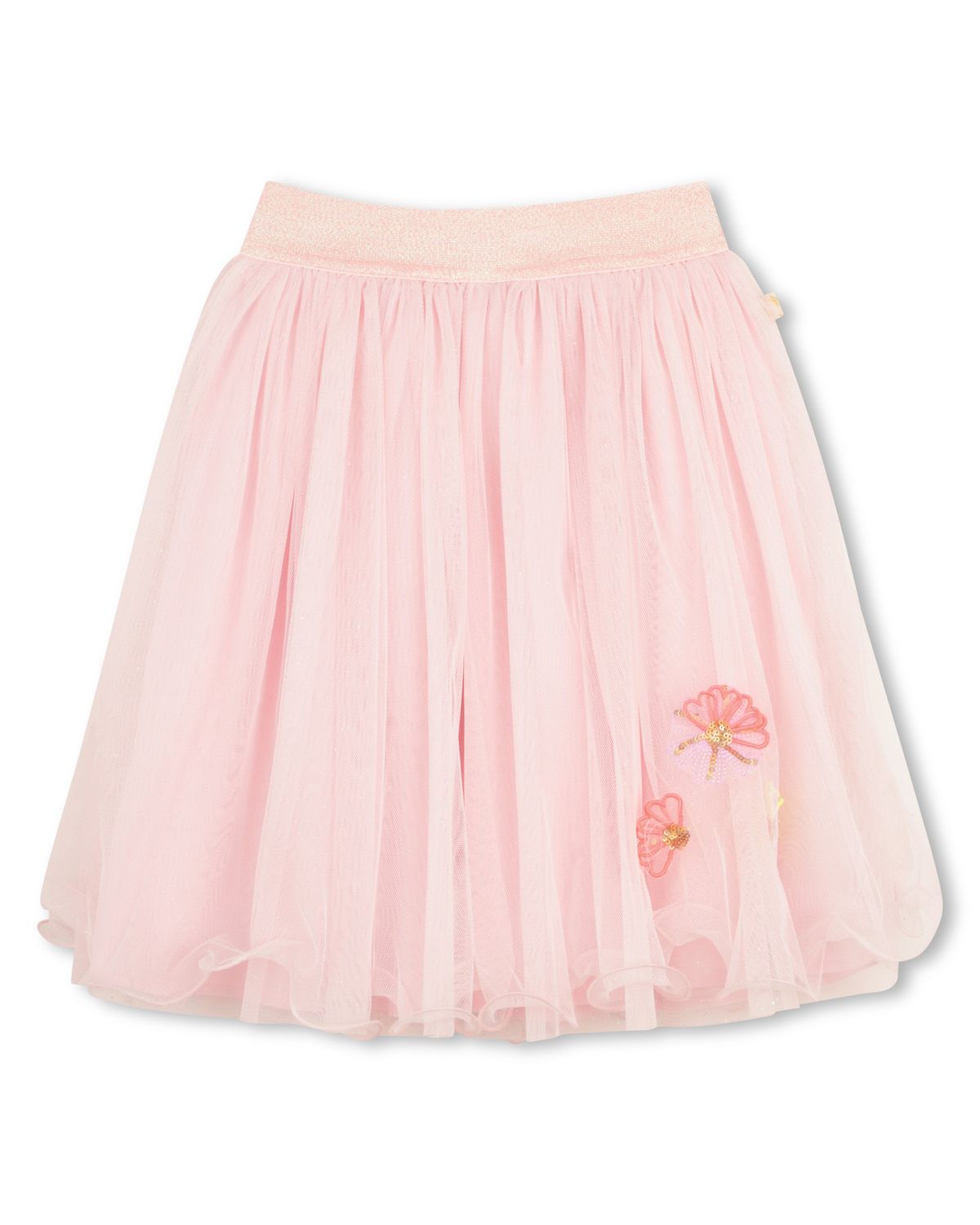 BILLIE BLUSH CEREMONY 3D FLOWERS MESH SKIRT