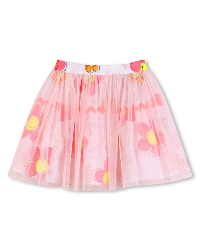 BILLIE BLUSH FLORAL MESH SKIRT