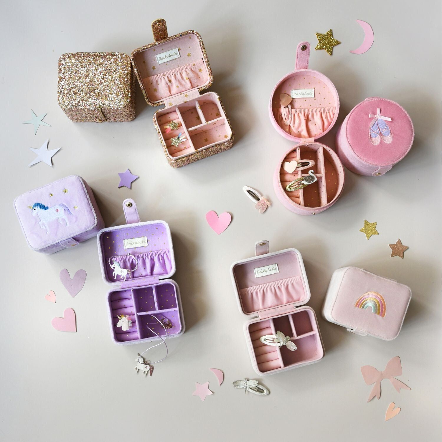 Rockahula Confetti Glitter Gold Jewellery Box