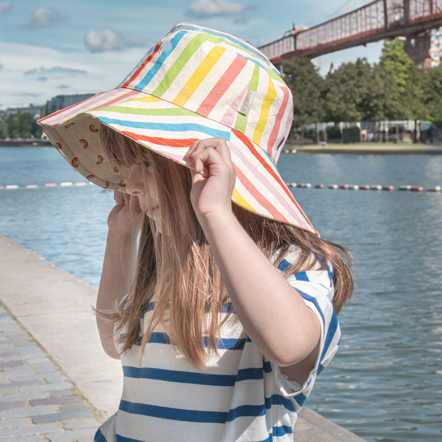 Rockahula Rainbow Stripe Reversible Sun Hat 3-6 Years