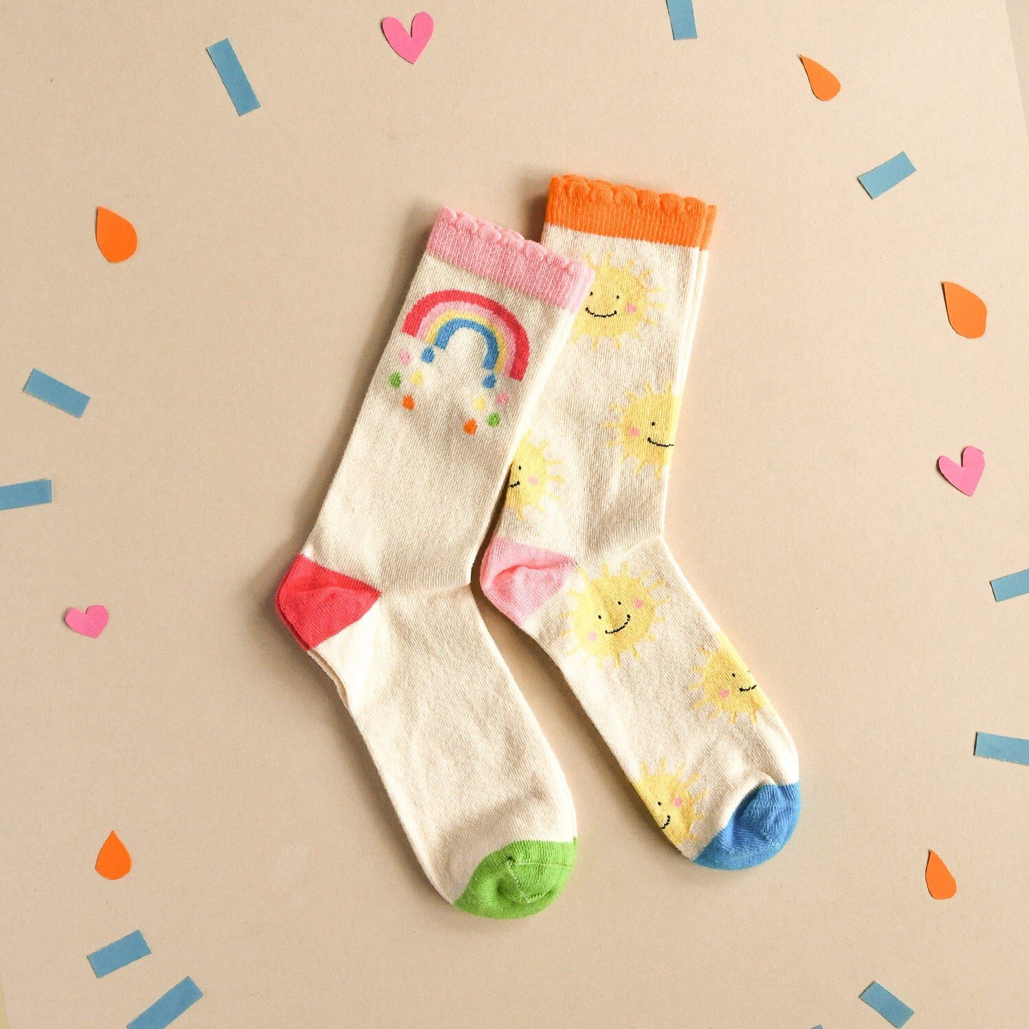 Rockahula Vintage Rainbow and Sun 2 Pack Socks 12-3 Jnr