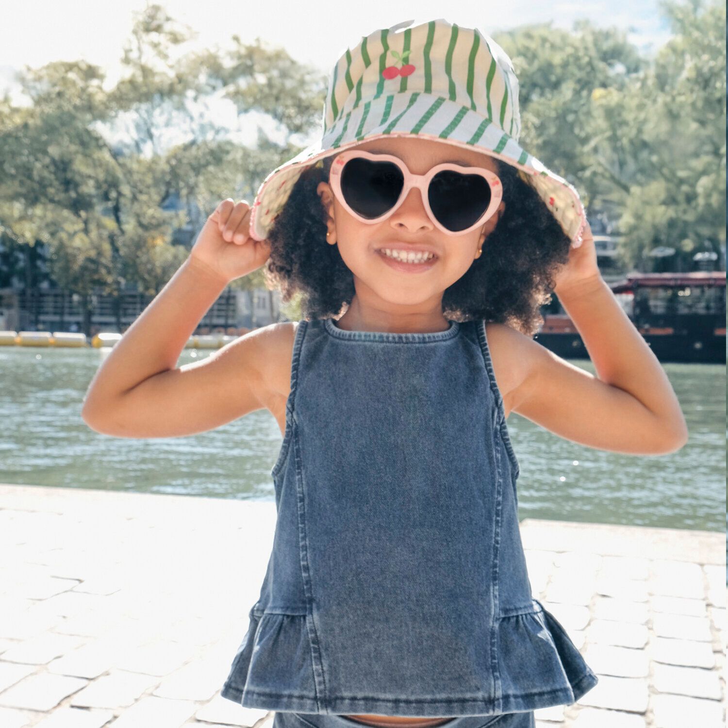 Rockahula Cherry Kiss Stripy Reversible Sun Hat 3-6 Years