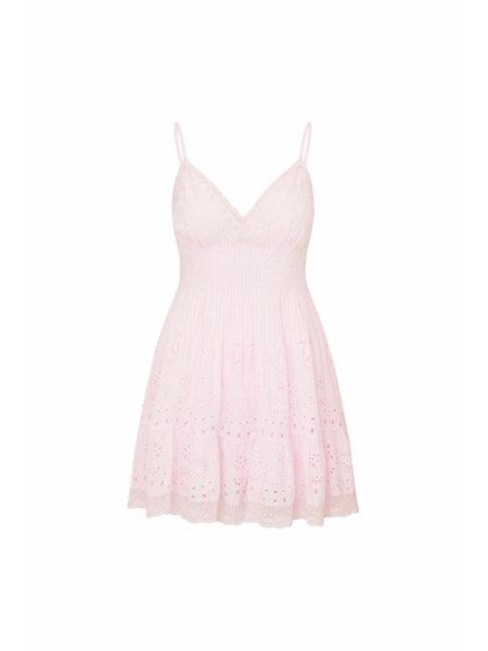 LOVE SHACK FANCY AZAR DRESS PALE LILAC