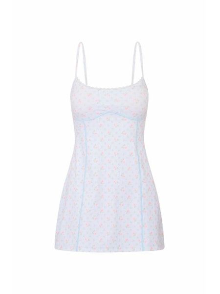 LOVE SHACK FANCY VIVIANNA DRESS CHAPPARAL BLUE