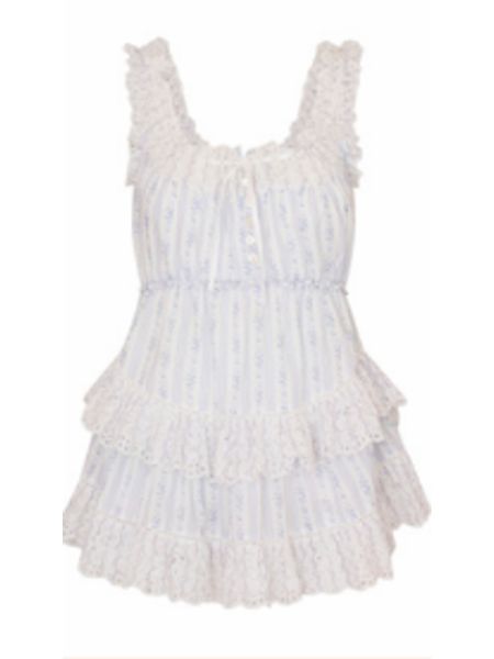 LOVE SHACK FANCY ZAYAN DRESS SKY BONNET BLUE
