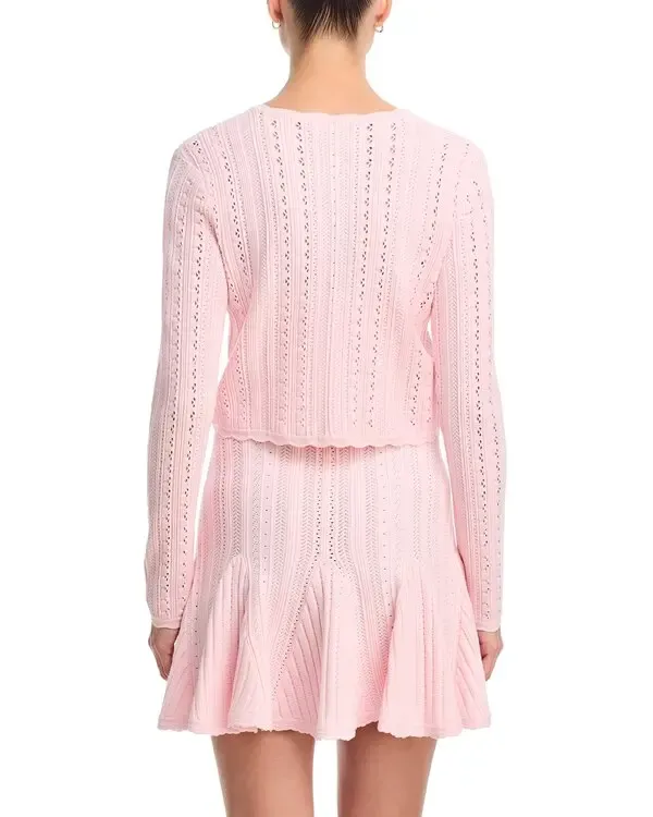 LOVE SHACK FANCY PERIDOT CARDIGAN PEACH SORBET