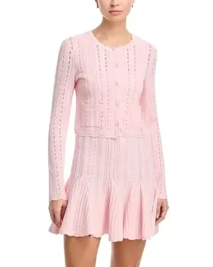 LOVE SHACK FANCY PERIDOT CARDIGAN PEACH SORBET