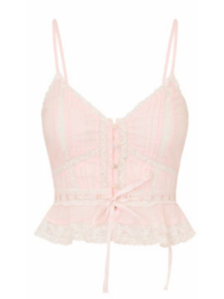 LOVE SHACK FANCY AVRA TOP PINK