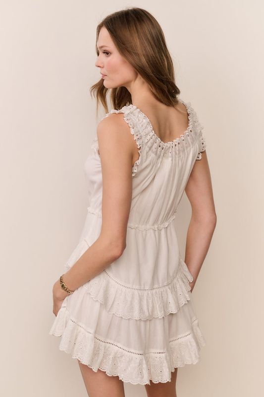 LOVE SHACK FANCY ZAYAN DRESS WHITE