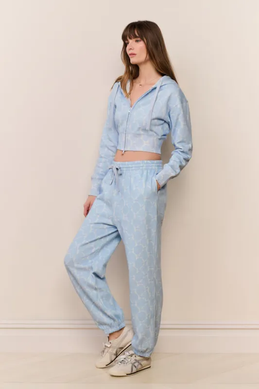 LOVE SHACK FANCY ARIENNE HOODIE CHILLED BLUE