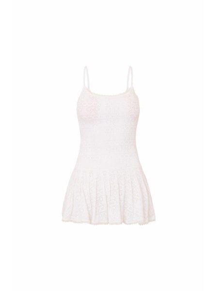 LOVE SHACK FANCY LEALA DRESS TRUE WHITE