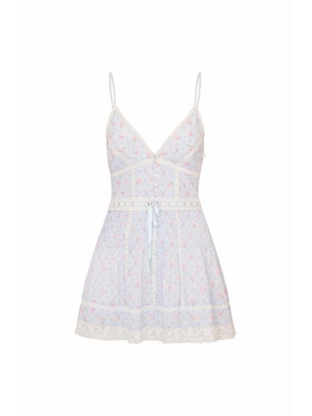 LOVE SHACK FANCY ZIRELLE DRESS CHAPPARAL BLUE