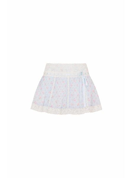 LOVE SHACK FANCY SOLENA SKIRT CHAPPARAL BLUE