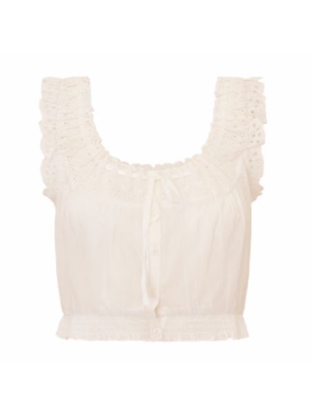 LOVE SHACK FANCY LUPO TOP WHITE