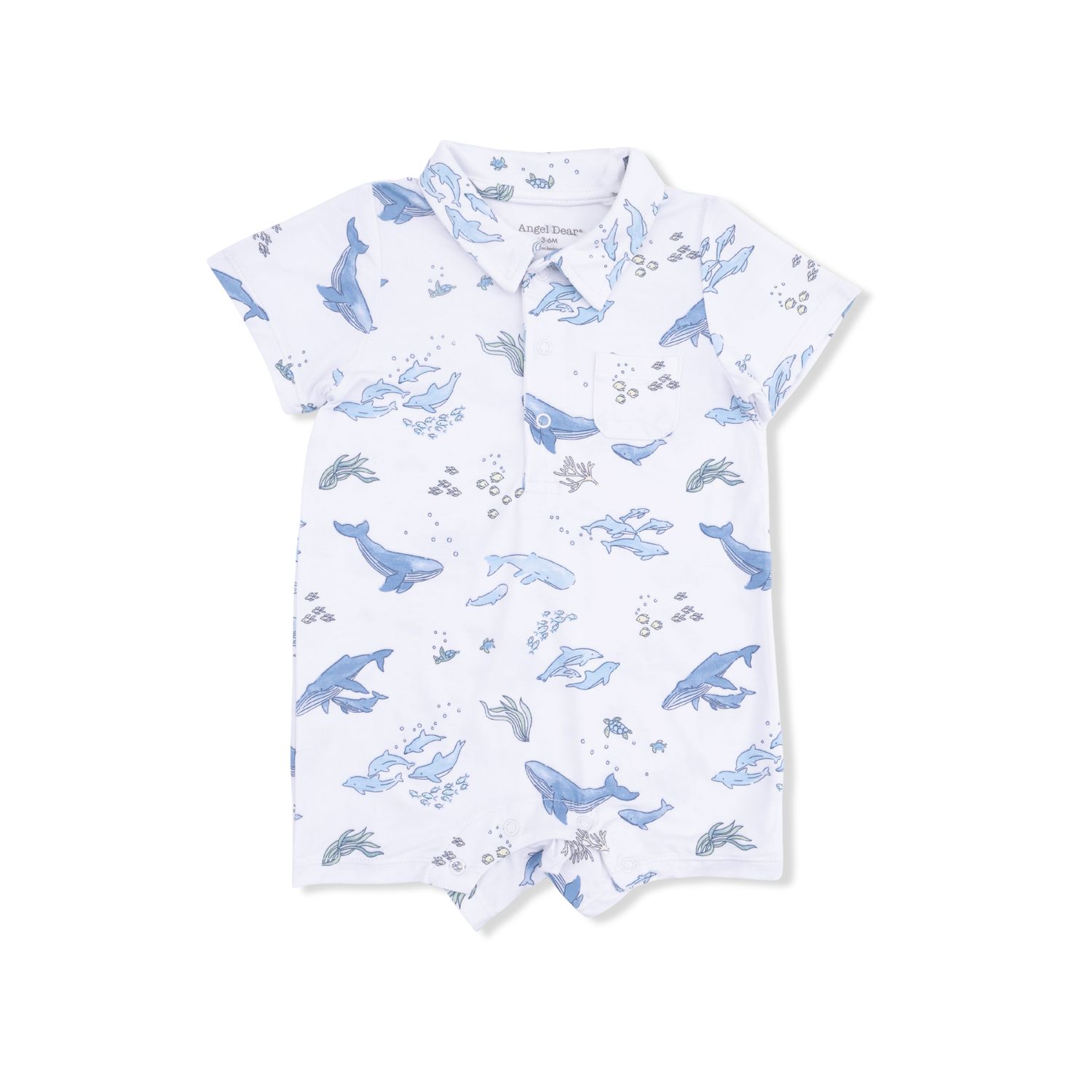 Angel Dear Watercolor Blue Whales - Polo Shortie